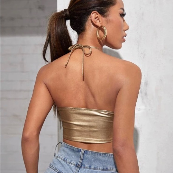 Leather Bandana Halter Top - Picture 3 of 3